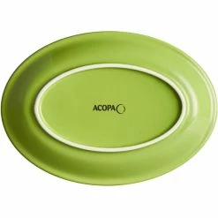 Acopa Capri 9 3/4" X 7" Bamboo Green Oval Stoneware Coupe Platter - 12/Case 8 Acopa Capri 9 3/4" X 7" Bamboo Green Oval Stoneware Coupe Platter - 12/Case -Rak Porcelain shop 2102061