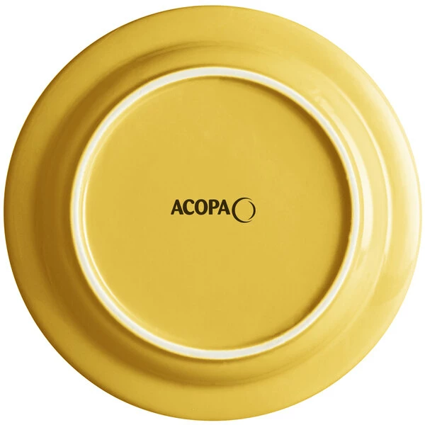 Sample - Acopa Capri 7" Citrus Yellow Stoneware Plate 2 Sample - Acopa Capri 7" Citrus Yellow Stoneware Plate - Image 2