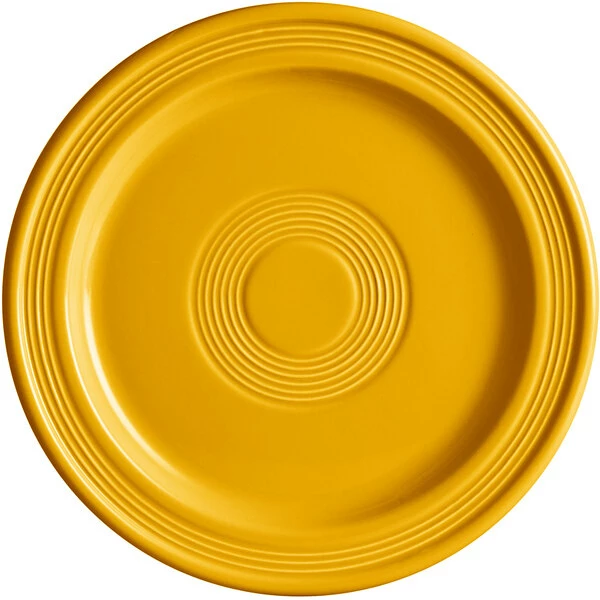 Acopa Capri 9" Mango Orange Stoneware Plate - 12/Case 2 Acopa Capri 9" Mango Orange Stoneware Plate - 12/Case - Image 2