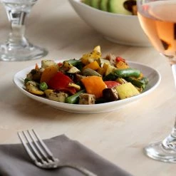 Acopa Nova 7 1/4" Cream White Organic Coupe Stoneware Plate - 36/Case