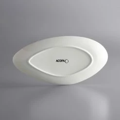 Acopa Nova 13" X 6 1/4" Cream White Slim Triangle Coupe Stoneware Plate - 12/Case -Rak Porcelain shop 2102167