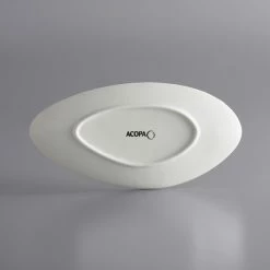Acopa Nova 9" X 4 1/2" Cream White Slim Triangle Coupe Stoneware Plate - 12/Case -Rak Porcelain shop 2102184