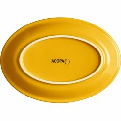 Acopa Capri 9 3/4" X 7" Mango Orange Oval Stoneware Coupe Platter - 12/Case -Rak Porcelain shop 2102756