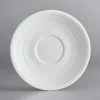 Acopa Capri 6" Coconut White Stoneware Saucer - 12/Pack