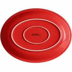 Sample - Acopa Capri 13 3/4" X 10 1/2" Passion Fruit Red Oval Stoneware Coupe Platter 7 Sample - Acopa Capri 13 3/4" X 10 1/2" Passion Fruit Red Oval Stoneware Coupe Platter -Rak Porcelain shop 2103139