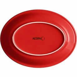Acopa Capri 11 1/2" X 8 3/4" Passion Fruit Red Oval Stoneware Coupe Platter - 12/Case 8 Acopa Capri 11 1/2" X 8 3/4" Passion Fruit Red Oval Stoneware Coupe Platter - 12/Case -Rak Porcelain shop 2103308