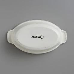 Sample - Acopa Keystone 18 Oz. Vanilla Bean Stoneware Oval Baker / Casserole Dish -Rak Porcelain shop 2103625