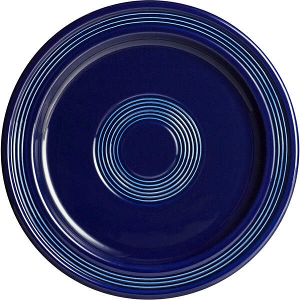 Acopa Capri 9" Deep Sea Cobalt Stoneware Plate - 12/Case 2 Acopa Capri 9" Deep Sea Cobalt Stoneware Plate - 12/Case - Image 2