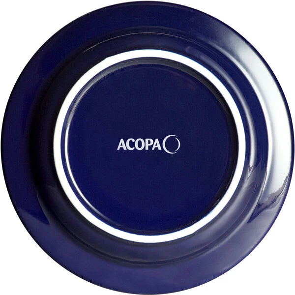 Sample - Acopa Capri 6 1/8" Deep Sea Cobalt Stoneware Plate 2 Sample - Acopa Capri 6 1/8" Deep Sea Cobalt Stoneware Plate - Image 2