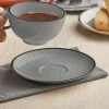 Acopa Keystone 6 1/2" Granite Gray Stoneware Saucer - 36/Case