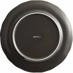 Acopa Condesa 10 1/2" Matte Finish Armor Gray Scalloped Wide Rim Porcelain Plate - 12/Case -Rak Porcelain shop 2112752