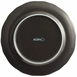 Acopa Condesa 8" Matte Finish Armor Gray Scalloped Wide Rim Porcelain Plate - 24/Case -Rak Porcelain shop 2113201