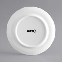 Acopa Condesa 6 1/2" Pearl White Scalloped Wide Rim Porcelain Plate - 36/Case -Rak Porcelain shop 2114824