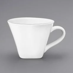 International Tableware EL-30 Elite 6 Oz. Bright White Square Porcelain Low Cup - 36/Case