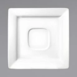 International Tableware EL-2 Elite 5 7/8" Bright White Square Porcelain Saucer - 36/Case