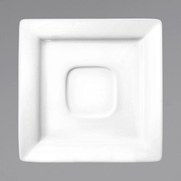 International Tableware EL-2 Elite 5 7/8" Bright White Square Porcelain Saucer - 36/Case 1 International Tableware EL-2 Elite 5 7/8" Bright White Square Porcelain Saucer - 36/Case