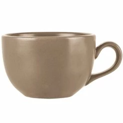 World Tableware DRI-12-S Driftstone 7.75 Oz. Sand Satin Matte Porcelain Cup - 12/Case