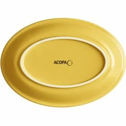 Sample - Acopa Capri 9 3/4" X 7" Citrus Yellow Oval Stoneware Coupe Platter -Rak Porcelain shop 2134702