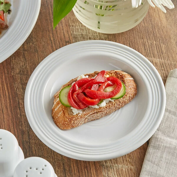 Acopa Capri 6 1/8" Coconut White Stoneware Plate - 12/Pack 1 Acopa Capri 6 1/8" Coconut White Stoneware Plate - 12/Pack