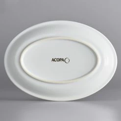 Acopa Capri 9 3/4" X 7" Coconut White Oval Stoneware Coupe Platter - 12/Case 8 Acopa Capri 9 3/4" X 7" Coconut White Oval Stoneware Coupe Platter - 12/Case -Rak Porcelain shop 2135914