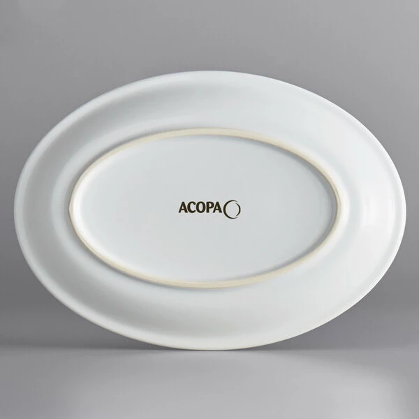 Acopa Capri 9 3/4" X 7" Coconut White Oval Stoneware Coupe Platter - 12/Case 3 Acopa Capri 9 3/4" X 7" Coconut White Oval Stoneware Coupe Platter - 12/Case - Image 3