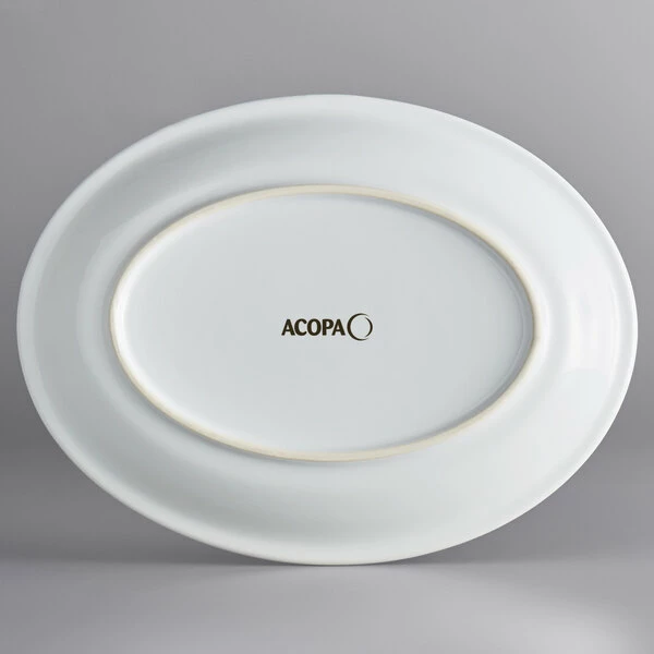 Sample - Acopa Capri 11 1/2" X 8 3/4" Coconut White Oval Stoneware Coupe Platter 3 Sample - Acopa Capri 11 1/2" X 8 3/4" Coconut White Oval Stoneware Coupe Platter - Image 3