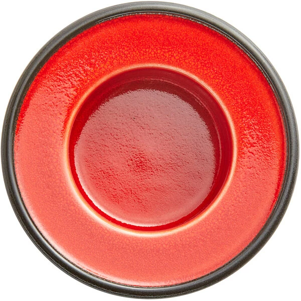 RAK Porcelain FRNOSA1RD Fire 3 15/16" Red Porcelain Saucer - 12/Case 1 RAK Porcelain FRNOSA1RD Fire 3 15/16" Red Porcelain Saucer - 12/Case