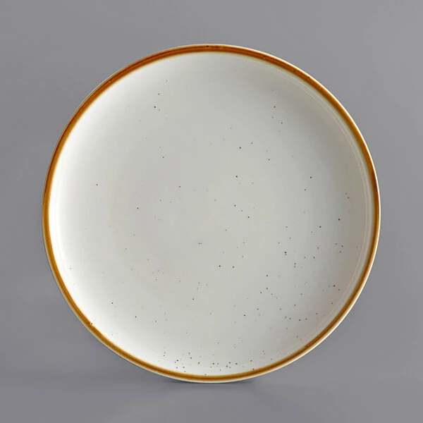 Acopa Keystone 10 1/2" Vanilla Bean Stoneware Coupe Plate - 12/Case 2 Acopa Keystone 10 1/2" Vanilla Bean Stoneware Coupe Plate - 12/Case - Image 2