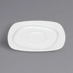 Bauscher By BauscherHepp 447168 Solutions 6 5/16" Bright White Square Porcelain Saucer - 12/Case
