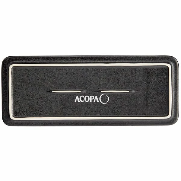 Acopa Heika 11 7/16" X 4 1/2" Black Matte Textured Rectangular Flat Stoneware Plate - 12/Case 3 Acopa Heika 11 7/16" X 4 1/2" Black Matte Textured Rectangular Flat Stoneware Plate - 12/Case - Image 3