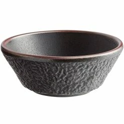 Acopa Heika 16 Oz. Black Matte Textured Stoneware Bowl - 12/Case -Rak Porcelain shop 2161335