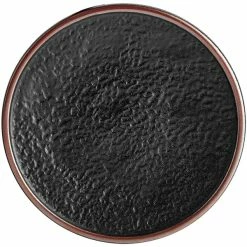 Acopa Heika 7 11/16" Black Matte Textured Coupe Stoneware Plate - 12/Case -Rak Porcelain shop 2161471