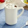 Acopa Swell 7.5 Oz. Ivory (American White) Embossed Stoneware Mug - 36/Case