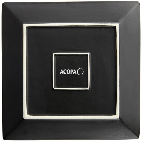 Acopa 10" Matte Black Square Stoneware Plate - 12/Case 3 Acopa 10" Matte Black Square Stoneware Plate - 12/Case - Image 3