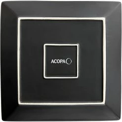 Acopa 12" Matte Black Square Stoneware Plate - 6/Case -Rak Porcelain shop 2168567