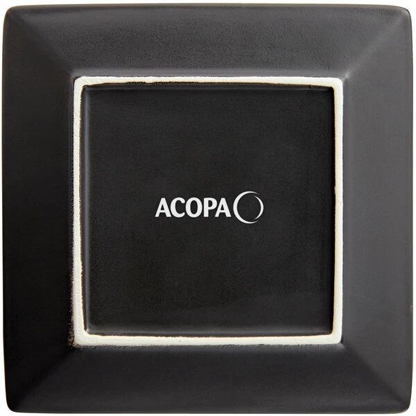 Acopa 6" Matte Black Square Stoneware Plate - 36/Case 3 Acopa 6" Matte Black Square Stoneware Plate - 36/Case - Image 3