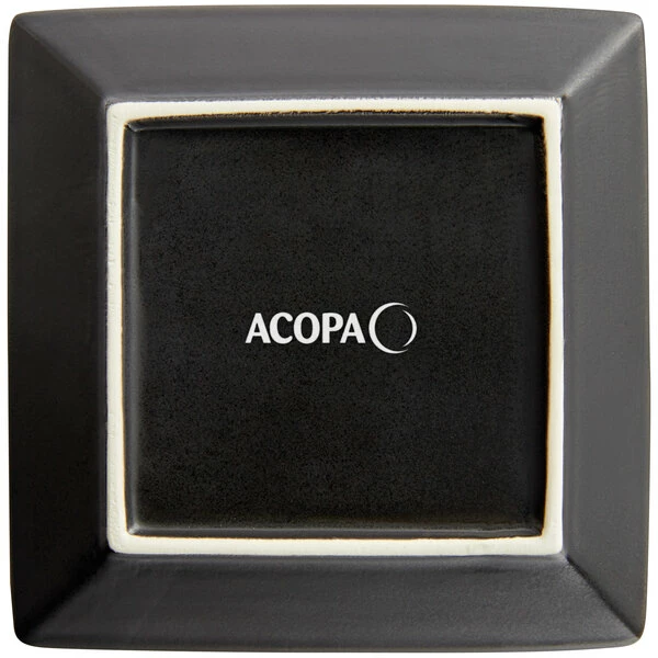 Acopa 4" Matte Black Square Stoneware Plate - 12/Pack 3 Acopa 4" Matte Black Square Stoneware Plate - 12/Pack - Image 3