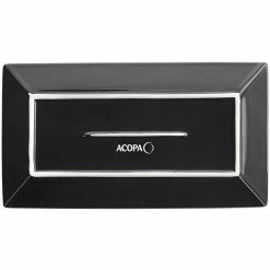 Acopa 11 1/2" X 6 1/4" Glossy Black Rectangular Stoneware Platter - 12/Case -Rak Porcelain shop 2168898