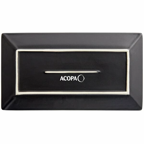 Acopa 11 1/2" X 6 1/4" Matte Black Rectangular Stoneware Platter - 12/Case 3 Acopa 11 1/2" X 6 1/4" Matte Black Rectangular Stoneware Platter - 12/Case - Image 3