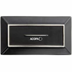 Acopa 10" X 5 1/2" Matte Black Rectangular Stoneware Platter - 24/Case -Rak Porcelain shop 2169015