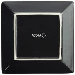 Acopa 6" Glossy Black Square Stoneware Plate - 6/Pack -Rak Porcelain shop 2169043