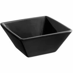 Acopa 18 Oz. Glossy Black Square Stoneware Bowl - 6/Pack -Rak Porcelain shop 2173379