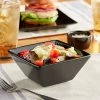 Acopa 18 Oz. Glossy Black Square Stoneware Bowl - 6/Pack