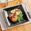 Acopa 11 1/4" Glossy Black Square Stoneware Plate - 6/Case