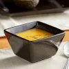 Acopa 6 Oz. Glossy Black Square Stoneware Bouillon Cup - 12/Pack