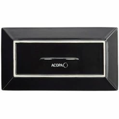 Acopa 10" X 5 1/2" Glossy Black Rectangular Stoneware Platter - 4/Pack -Rak Porcelain shop 2173965