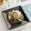 Acopa 8" Matte Black Square Stoneware Plate - 24/Case