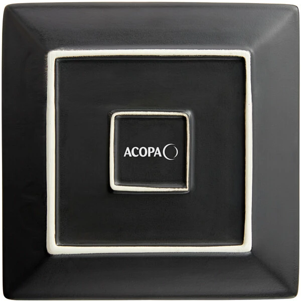 Acopa 8" Matte Black Square Stoneware Plate - 4/Pack 3 Acopa 8" Matte Black Square Stoneware Plate - 4/Pack - Image 3