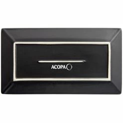 Acopa 11 1/2" X 6 1/4" Matte Black Rectangular Stoneware Platter - 3/Pack -Rak Porcelain shop 2174104