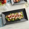Acopa 14 1/2" X 8 1/4" Matte Black Rectangular Stoneware Platter - 3/Pack